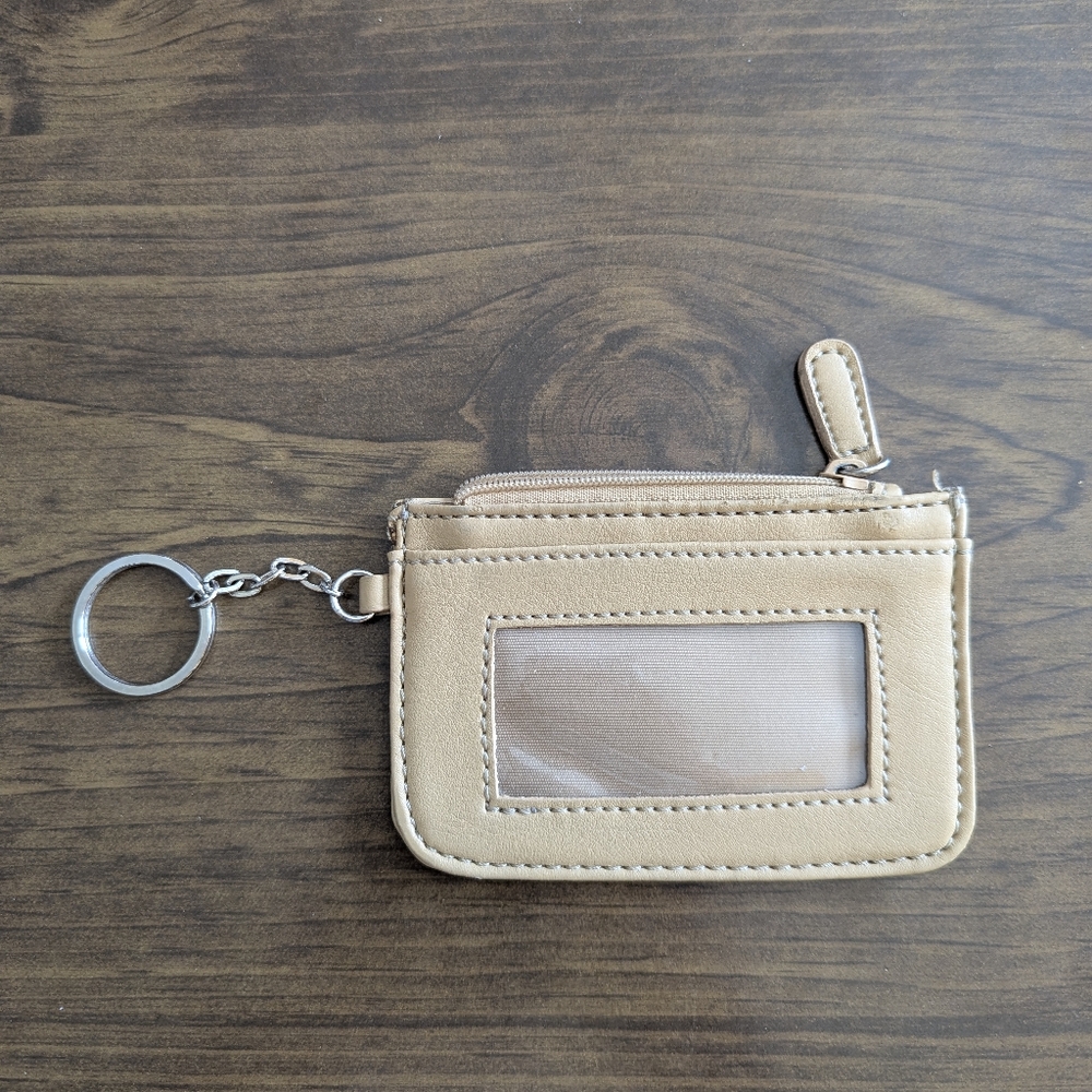 Beige Card Holder Keychain